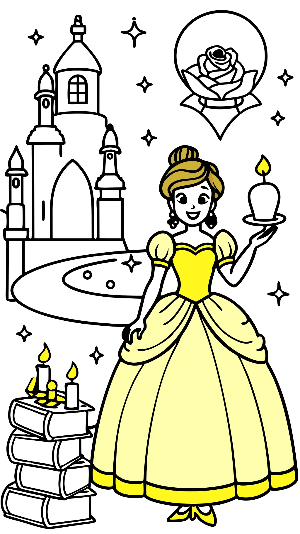 coloring page belle